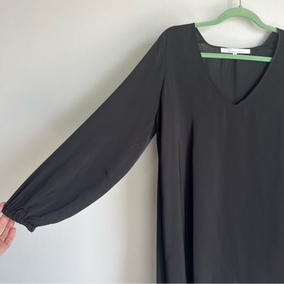 Lovers + Friends Long Sleeve V Neck Dress in Black - M - Picture 8 of 12